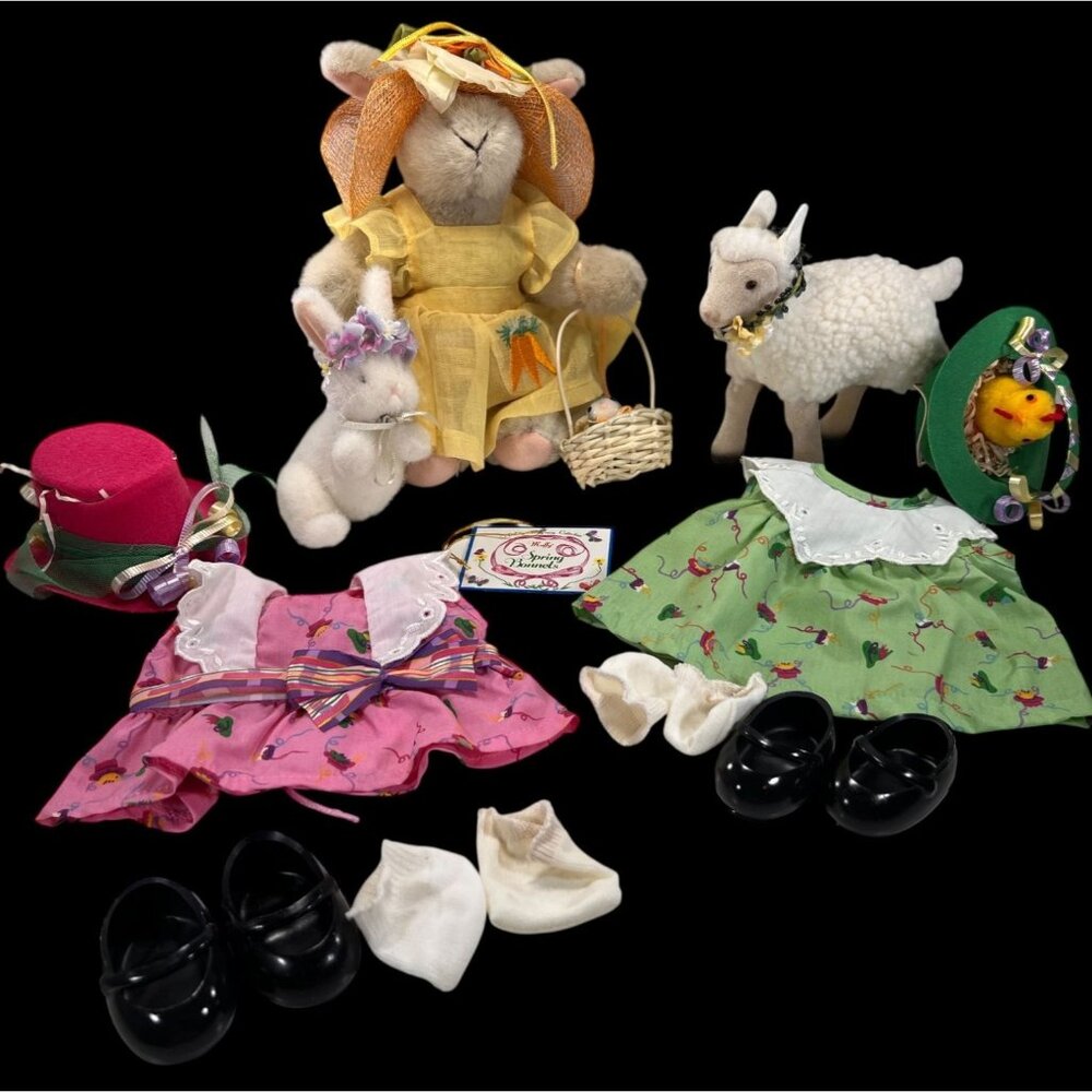 NABCO Hoppy Vanderhare Easter LOT Rose 4346 Muffy Spring Bonnets Baskets Tags